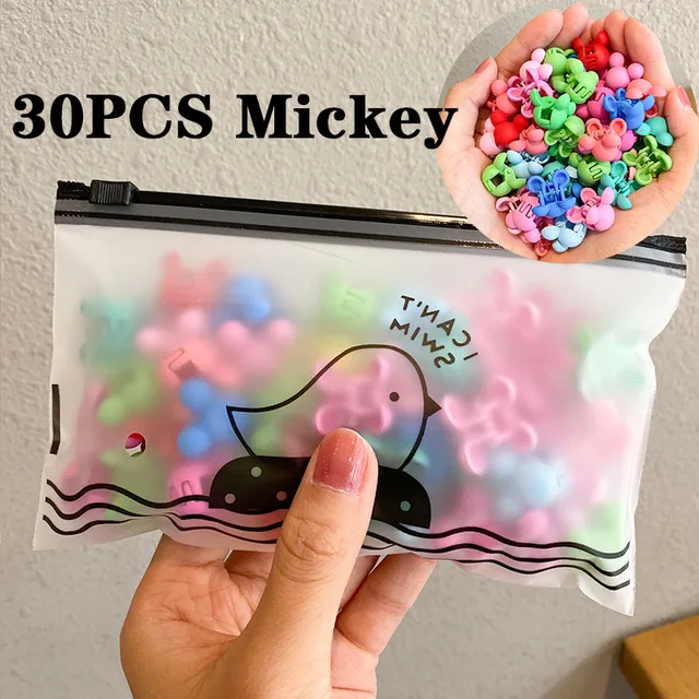 30/50PCS/Set Girls Cute Colorful Flower Star Mickey Small Hair Claws Kids Sweet Hairpins Hair Clips Fashion Hair Accessories 30pcs mickey