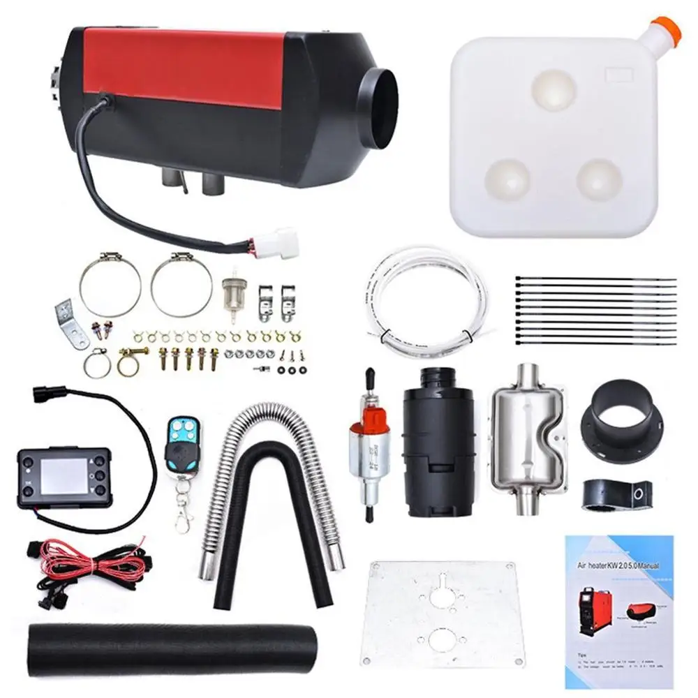 

12V 5000W Black Bottom Red Cover Gold Lcd Remote Control Iron Case Parking Heater Multifunction Economical