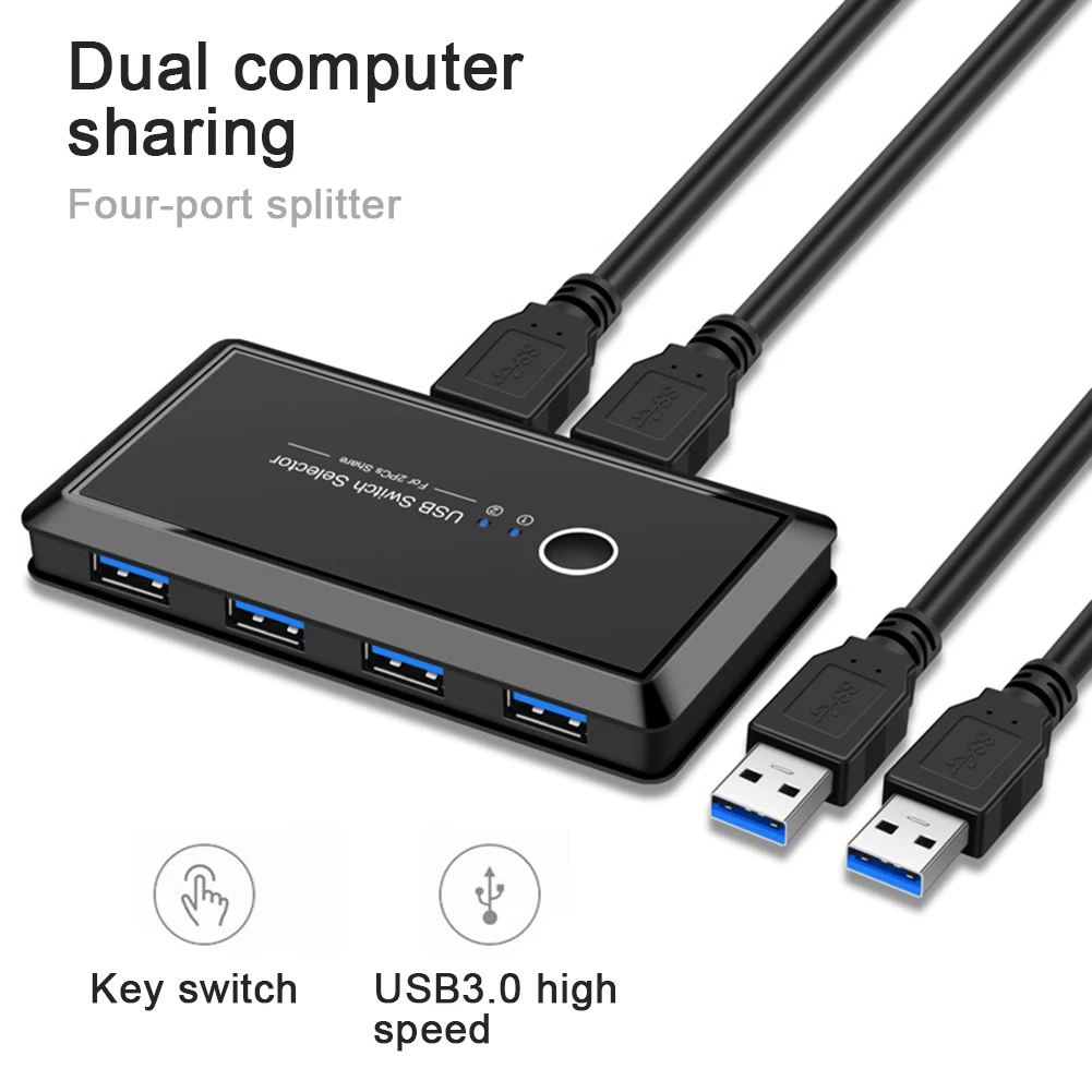 USB 3.0 Switch Selector 2 Port PCs Sharing 4 Devices for Keyboard Mouse Scanner Printer Kvm Hub | Компьютеры и офис