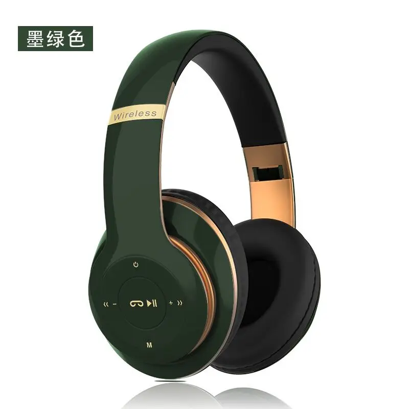 Green BT-09, беспроводные Bluetooth наушники, складная гарнитура, стерео наушники с тяжелыми басами, наушники, хорошее качество - Цвет: Green