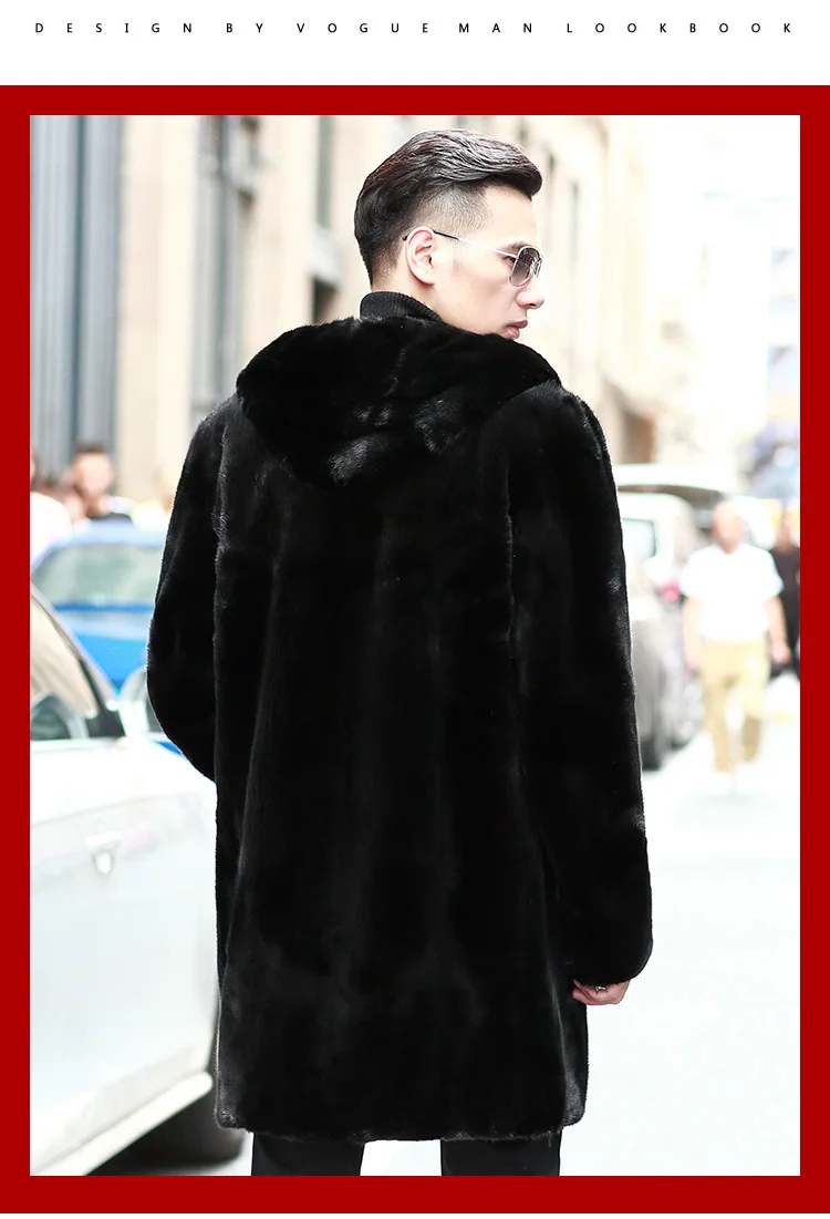 AYUNSUE настоящая норковая шуба мужская зимняя куртка с капюшоном Длинная плюс размер натуральная норковая шуба Мужская s норковая шуба 2019