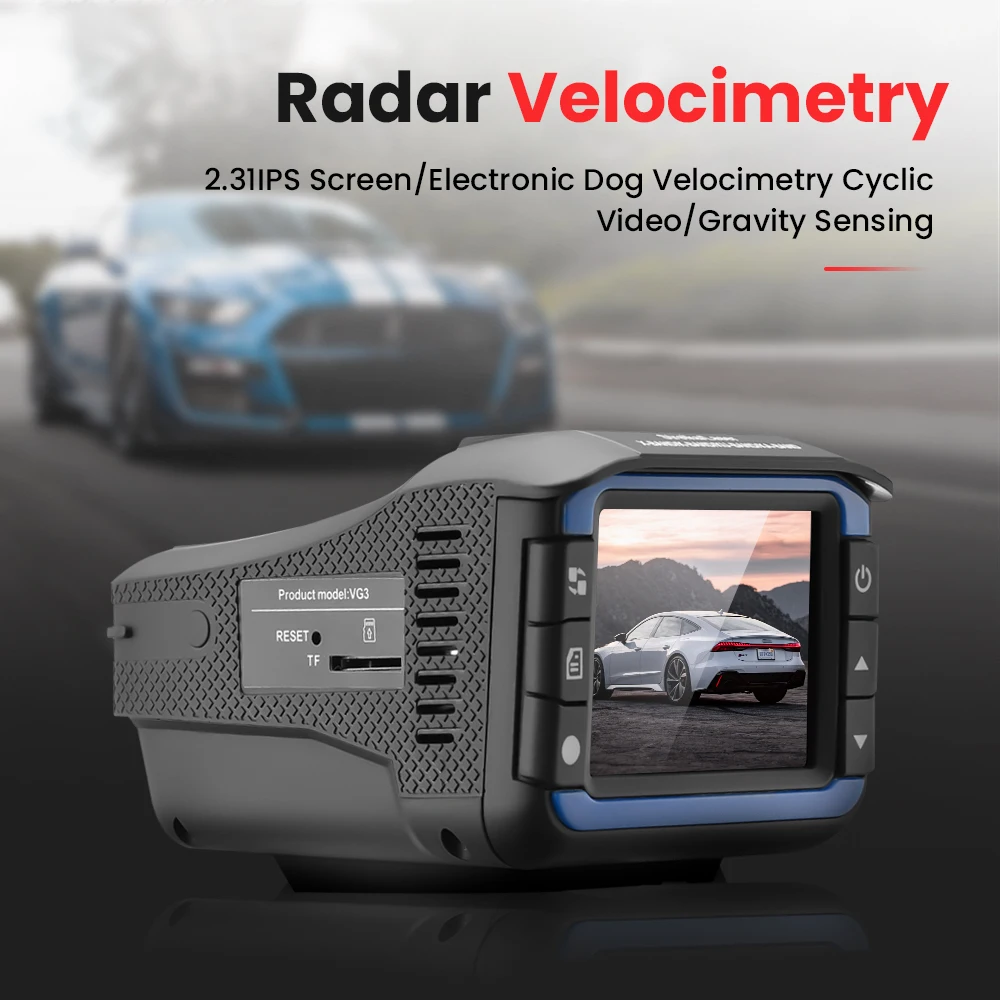Car Dash Cam Full HD 1080P Dashboard Camera Anti Radar Detector With English Russian Voice Alerts 24-Hour Parking Auto Accessory dash cam