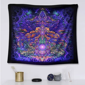 

Psychedelic wall hanging tapestry trippy carpet buddha tapestry large wall fabric tapiz pared tela