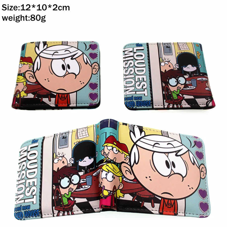 Кошелек из искусственной кожи с рисунком «The Loud House Lincoln» для мальчиков и девочек с карманом на молнии для монет, короткий двойной держатель для карт, кожаный кошелек с принтом