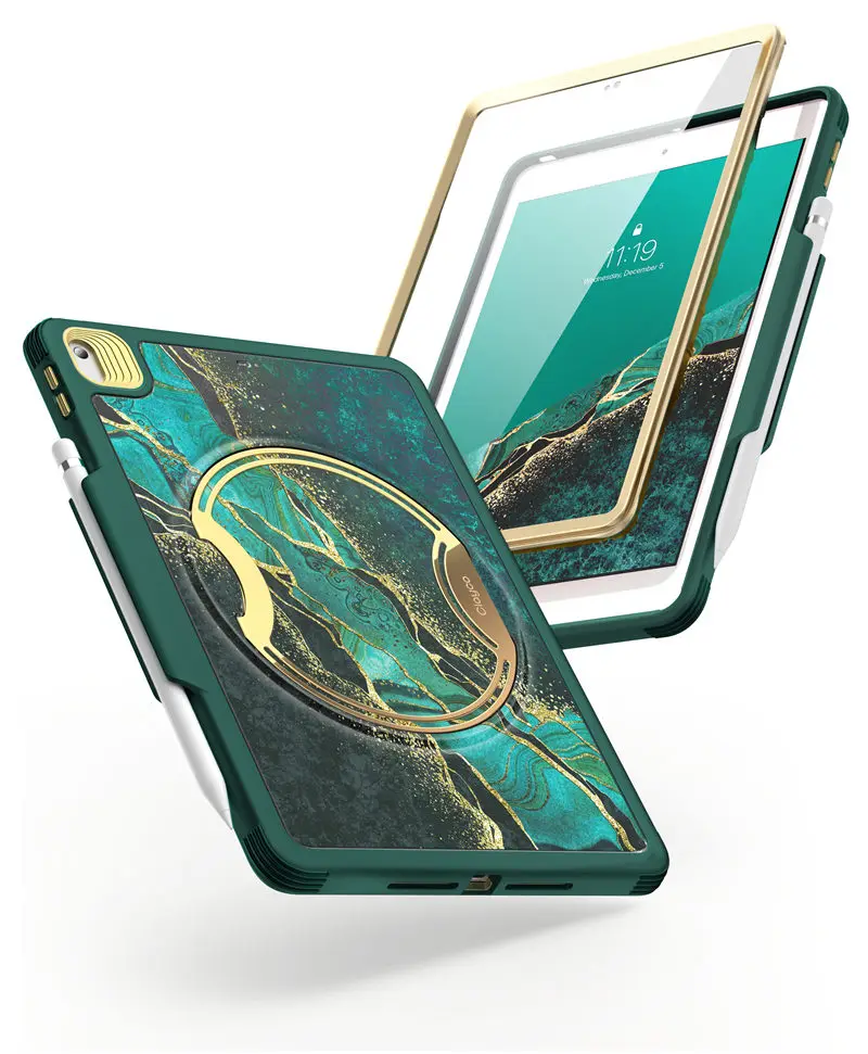CLAYCO Nebula Case For iPad 10.2 Case (2021/2020/2019) With Built-in Screen Protector Full Body Heavy Duty Protective Case