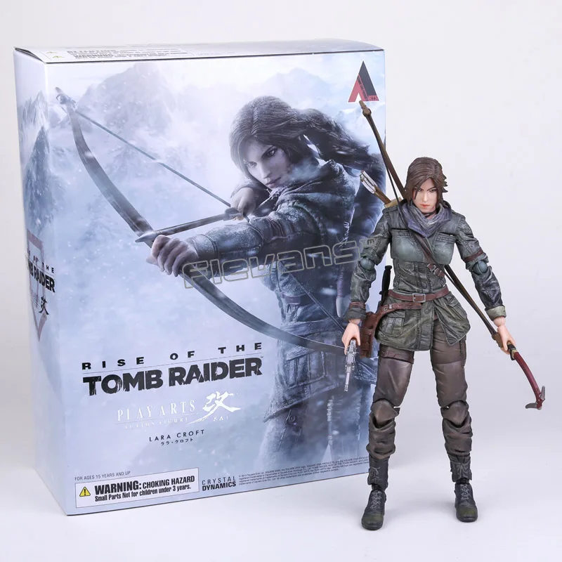 Play Arts Kai Rise of the Tomb Raider Lara Croft ПВХ фигурка коллекционная игрушка - Цвет: box