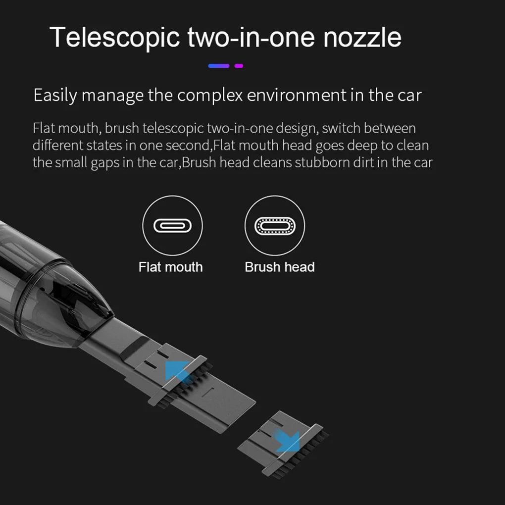 Car Vacuum Cleaner Portable Wireless Handheld Auto Vacuum Cleaner Robot for Car Interior & Home & Computer Cleaning