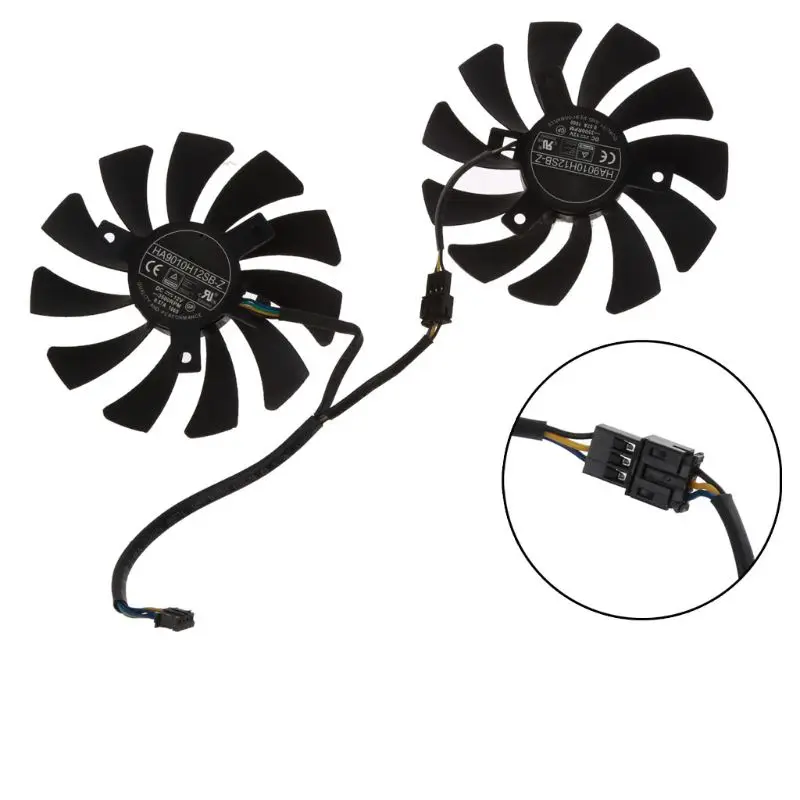 

2Pcs/set HA9010H12SB-Z 12V 0.57A 3500 Rpm Hole Distance 40mm Graphics Card Cooling Fan for MSI GTX96