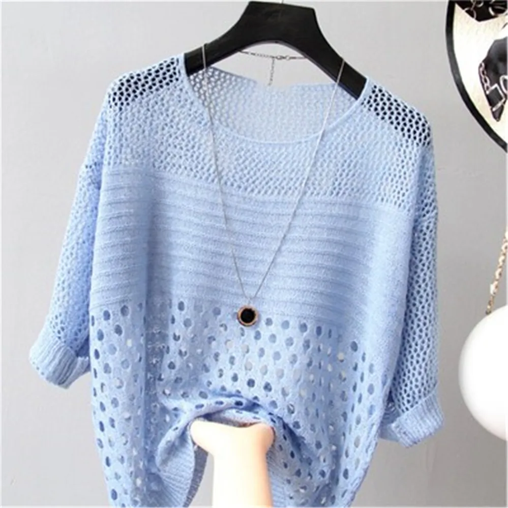 Verano de las señoras hueco tira de Causal Tops mujer, moda jersey de las mujeres suéteres Corea, mujer