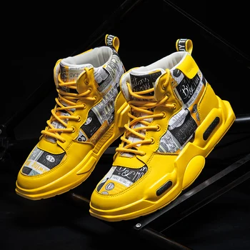 

Men's winter shoes white men shoes fashion men casual shoes Height Increasing canvas shoes men High top Non-Leather Casual Shoes