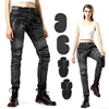2022 NEW fashion MOTO pants Motorbike Jeans Woman stretch Silver and black jeans motorcycle pants with protector Armor Knee ► Photo 1/6