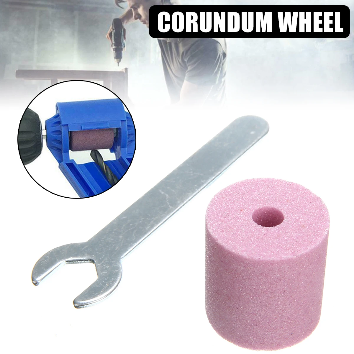 

New 6mm Mini Hard Corundum Wheel Set Strong Drill Bit Polishing Grinder Sharpener Resisting Polishing Tool Accessories +Spanner