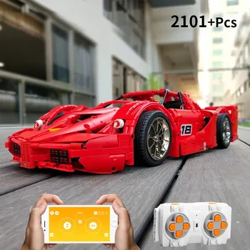 

Technic Motor Function Car The 1:8 Red Ferraried FXX F40 Enzo Racing Sport Car APP Control Building Blocks Fit Lepining Toys