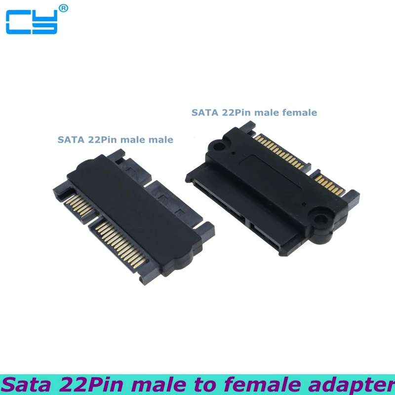 

Best Quality SATA Male to SATA Male Adapter Converter 22Pin Sata With 7pin+15pin FeMale Chassis Power Adapter