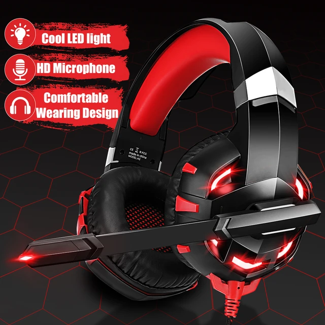 Professional Led Light Wired Gaming Headphones With Microphone For Computer  PS4 PS5 Xbox Bass Stereo PC Gaming Headset Gifts - AliExpress