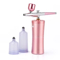 0.4mm Pink Mini Air Compressor Kit Air-Brush Mist Sprayer 2