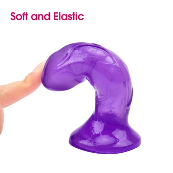 Erotic Soft Silicone Jelly Dildo for Women Realistic Small Penis Anal Plug Dick Suction Cup Strapon Adult Sex Toys for Woman 3