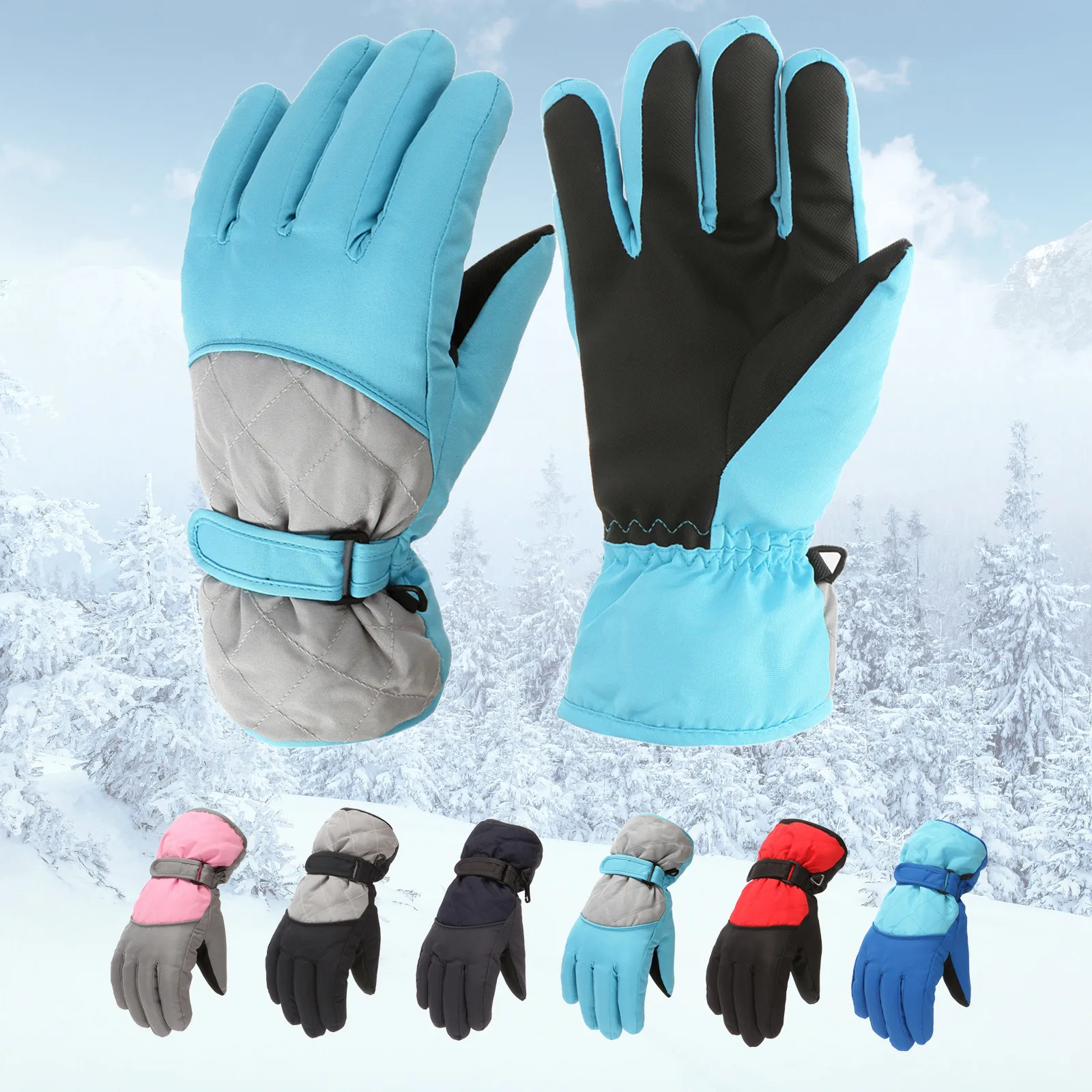 Men's Windproof Warm Ski Glove Snowboard Gloves for Snowmobile Motorcycle Skiing 