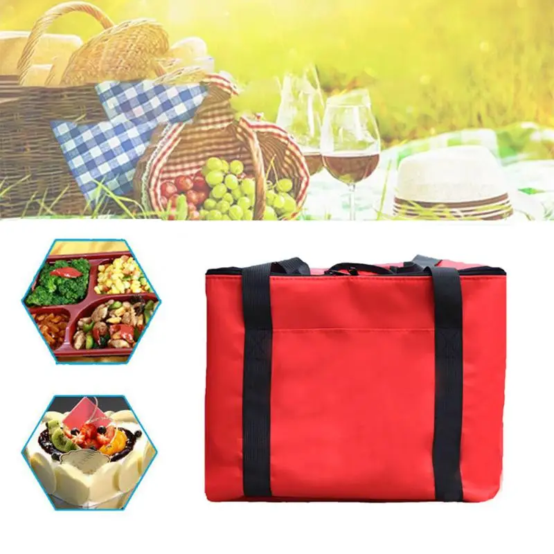 

Food Storage Waterproof Picnic Container Holder Folding Zipper Fresh Durable Strength Oxford Cloth Pizza Delivery Bag Insulated