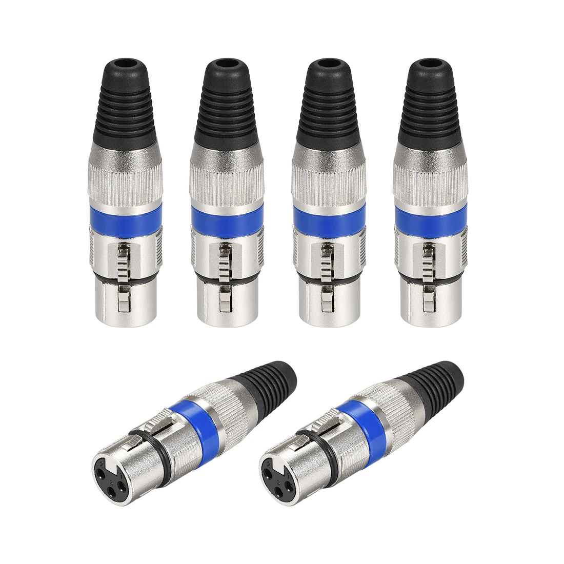 

uxcell 3-Pin XLR Connector,Microphone Female Silver Blue