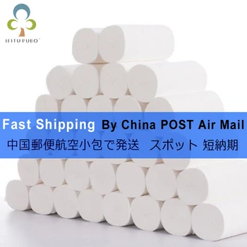 

10 Rolls/Lot Fast Shopping Toilet Roll Paper 4 Layers Home Bath Toilet Roll Paper Primary Wood Pulp Toilet Paper Tissue Roll GYH