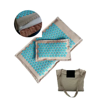 

Acupressure Relieve Back Body Pain Spike Mat Massager Linen Cotton Cushion Acupuncture Yoga Massage Mat Pillow