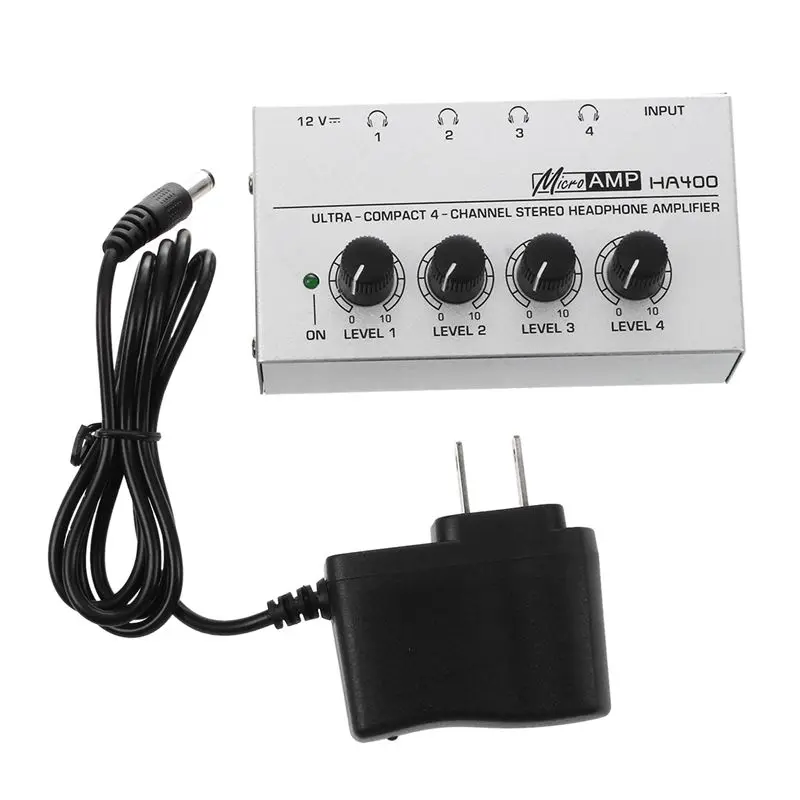 HA400 4 Channel Ultra compact Headphone o Stereo Amp Microamp Amplifier