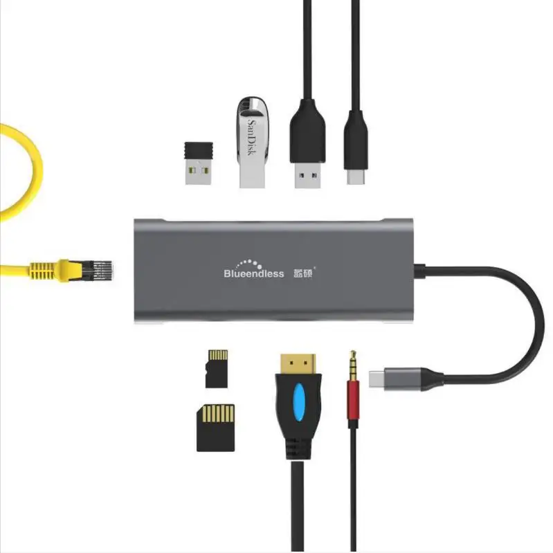 

Blueendless HC901 USB-C Type C 3.1 Splitter 3 Port USB C HUB to Multi USB 3.0 HDMI Adapter for MacBook Pro Accessories USB C HUB