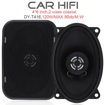 

2 pcs 4x6 Inch 120W Car HiFi Coaxial Speaker Universal Vehicle Door Auto Audio Music Stereo Full Range Frequency Speakers