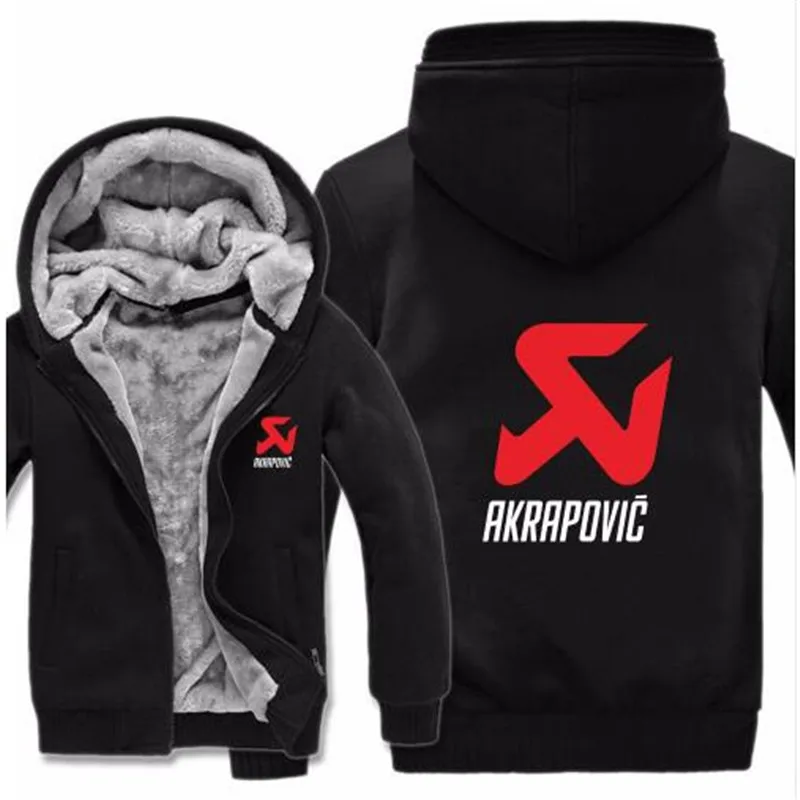 Akrapovic толстовки зимняя куртка для мужчин повседневная шерстяная подкладка флис Akrapovic кофты с капюшоном