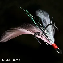 

Lot 20pcs Fish hook 2 4 6 8 10# Black Fishing Hooks with Feather Fly Fishing Tackle High Carbon Steel Barbed Sharp Hooks SZ015