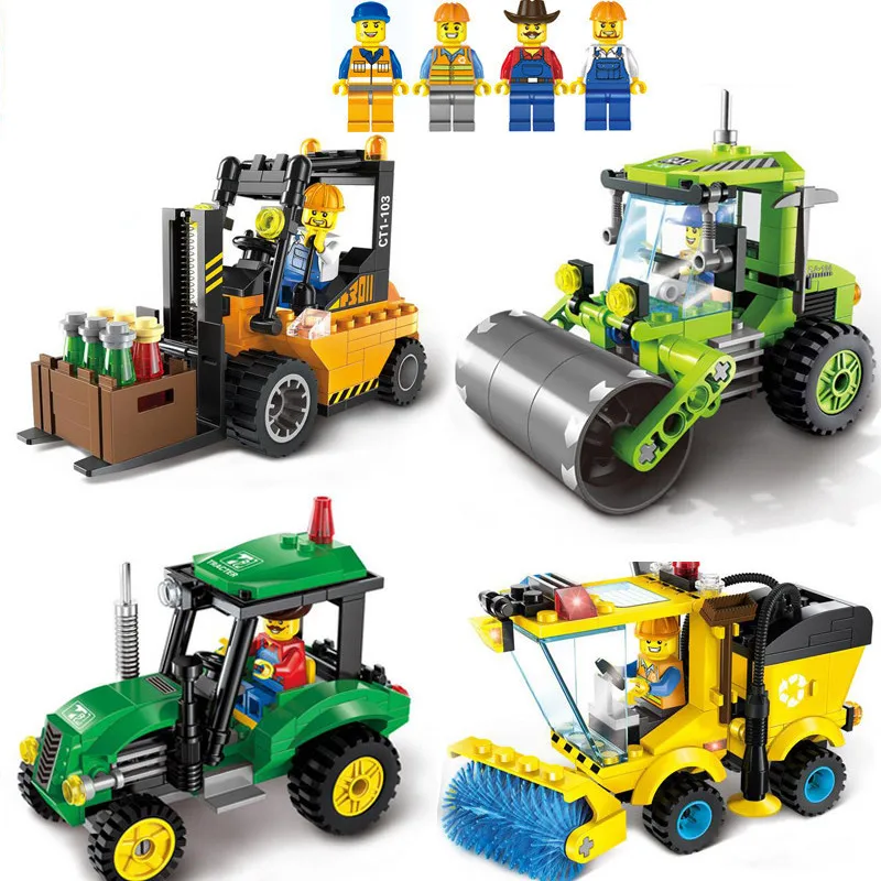ENLIGHTEN-City-Trucks-Juguetes-Compatible-Building-Blocks-Toys-for-Children-Kids-Boys-Gifts-with-one-figure