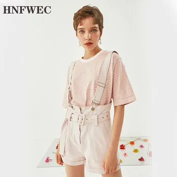 

2019 New Spring Summer Round Neck Short Sleeve Striped Loose Wide Leg Pants Two Piece Suit Women Fashion Tide A976