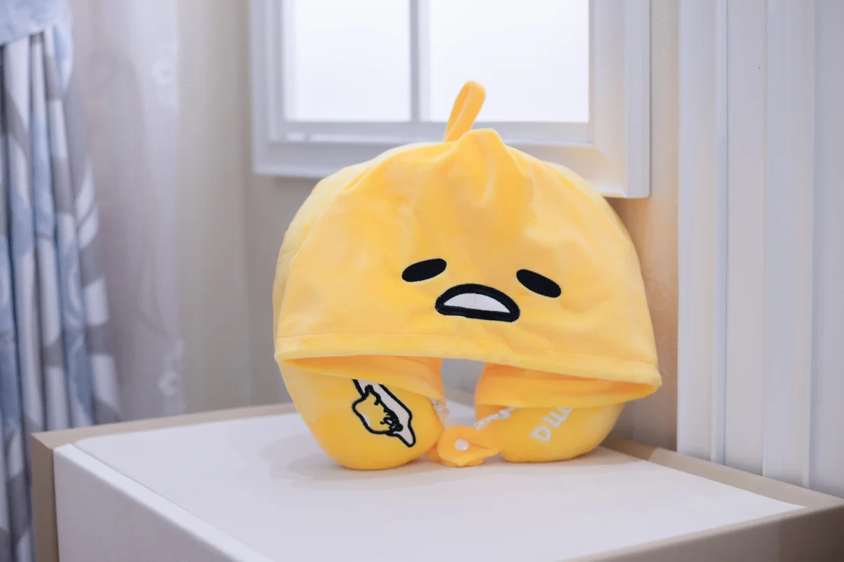 30 см Gudetama ленивое яйцо с капюшоном для шеи u-образная яичный желток Подушка Мягкие плюшевые игрушки кукла подушка для сна Дети девочка подарок на день рождения