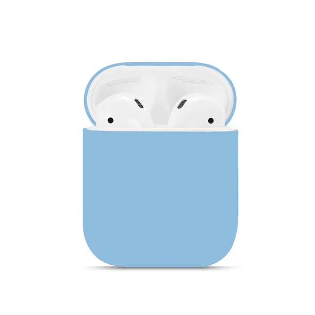 For Airpods 1/2 Soft Silicone Earphone Cover Air Pods Case Earpods Accessories Headset Protective Sleeve Apple Airpods 2 Case Sky blue