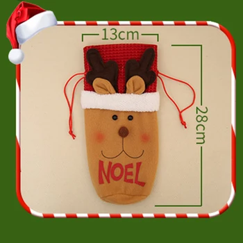 

11″x5.1″ Christmas Wine Bottle Bag set Gift Wrap 3pcs 3x 3* Santa Gift