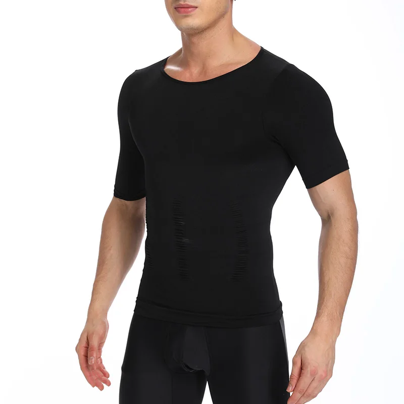 Мужская похудения Body Shaper жилет рубашка Abs живот тонкий