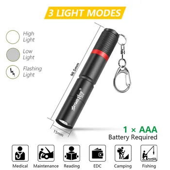

Mini Flashlight Pen Light Waterproof Pocket LED Flashlight LED Torch Mini Penlight Light #3N27