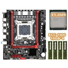 X79MS LGA2011 набор материнских плат комбо с Intel E5 2689 4-Ch 4x16 ГБ, 64 ГБ, 1600 МГц DDR3 кода коррекции ошибок Поддержка M.2 NVMe SATA3 USB3.0