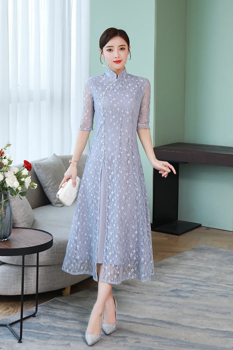 Китайское кружево qipao aodai Cheongsam женские платья