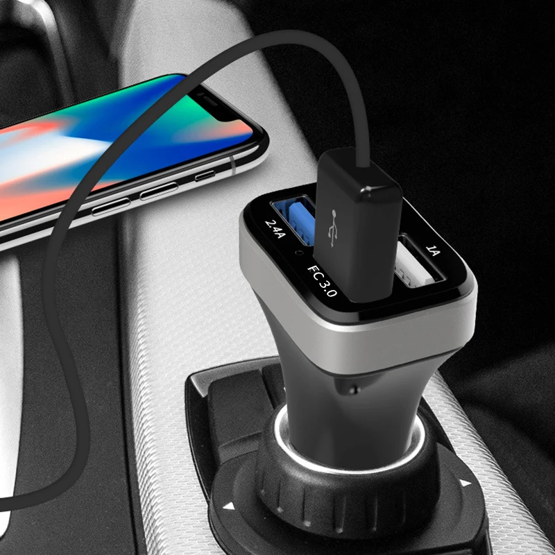 Быстрое зарядное устройство 3,0 4 USB порта автомобильное зарядное устройство Смарт зарядное устройство для IPhone XS Max XR X 11 7 6 6s Plus для samsung S9 S8 S7 Edge Note 9 8