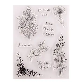 

Get Well Soon Flower Silicone Clear Seal Stamp DIY Scrapbooking Embossing Photo
