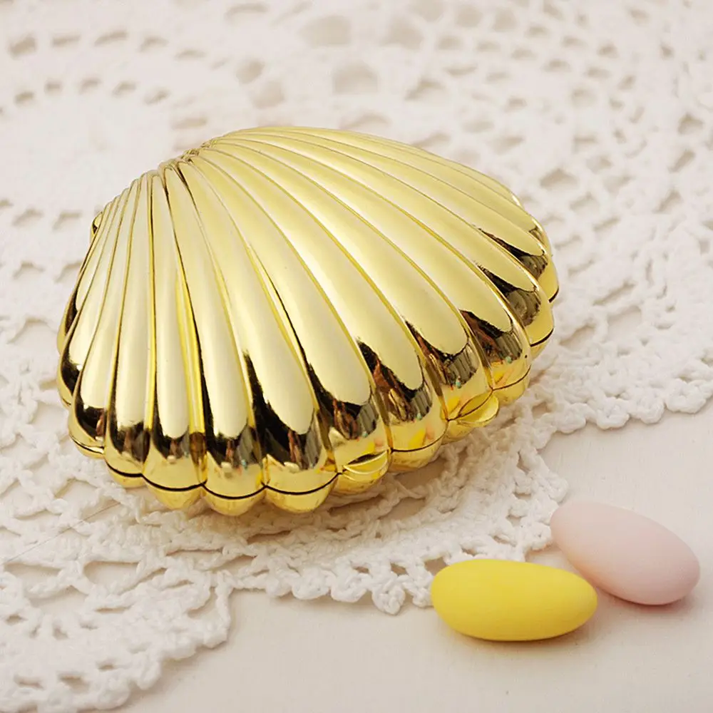 New Design 1 Piece Lovely Shell Shape Plastic Candy Box Jewelry Box Wedding Daily Pearl Box 5