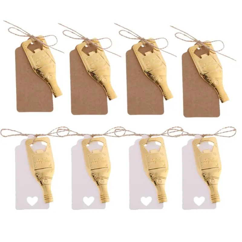 

OOTDTY 10 Sets Vintage Beer Bottle Opener with Card Tag Birthday Wedding Party Favors Bridesmaid Gift Wedding Details For Guests