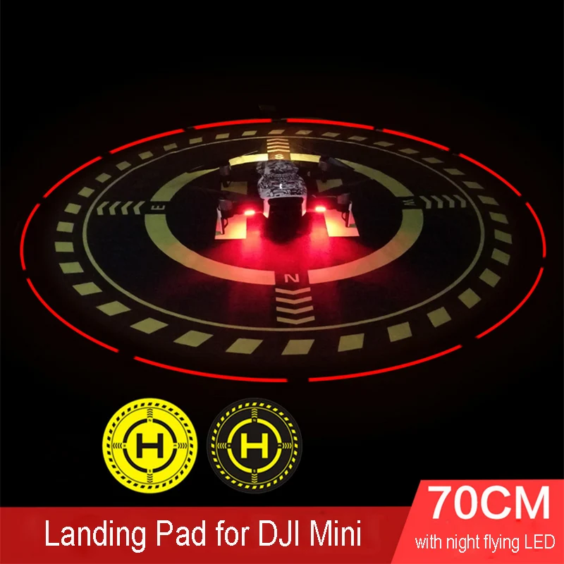 Best Offer of  Foldable Mavic Mini Landing Pad 70cm Helipad Landing Field with Flying LED for DJI Mavic Mini/Pro/A