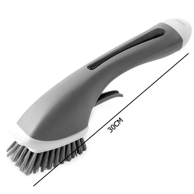 Household Cleaning Brush Adding Liquid Water Spraying Non-slip Handle Soap Dispenser Pans Washing Bathroom Kitchen Clean Tool