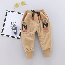 Штаны для маленьких мальчиков и девочек штаны с надписью повседневные длинные Хлопковые Штаны для новорожденных мальчиков детские хлопковые штаны в полоску