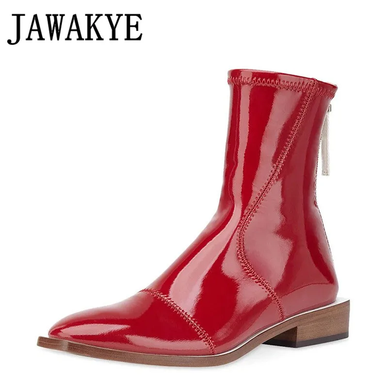 square toe flat ankle boots
