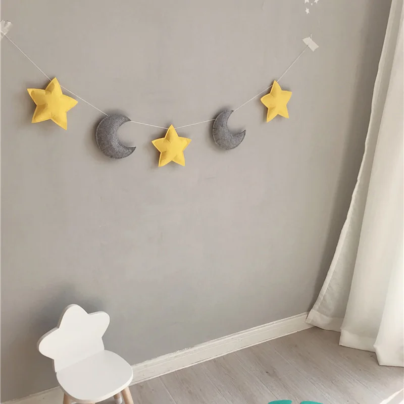 En bois nuage lune étoiles mur pendaison ornements Nursery Bébé Enfants Room Decor