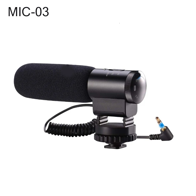 MIC-03 MIC-02/MIC-03/MIC-05/MIC-06/MIC-07 3,5 мм мобильного телефона/Камера микрофон видео Запись суперкардиоидный указывая стерео микрофон - Цвет: MIC-03